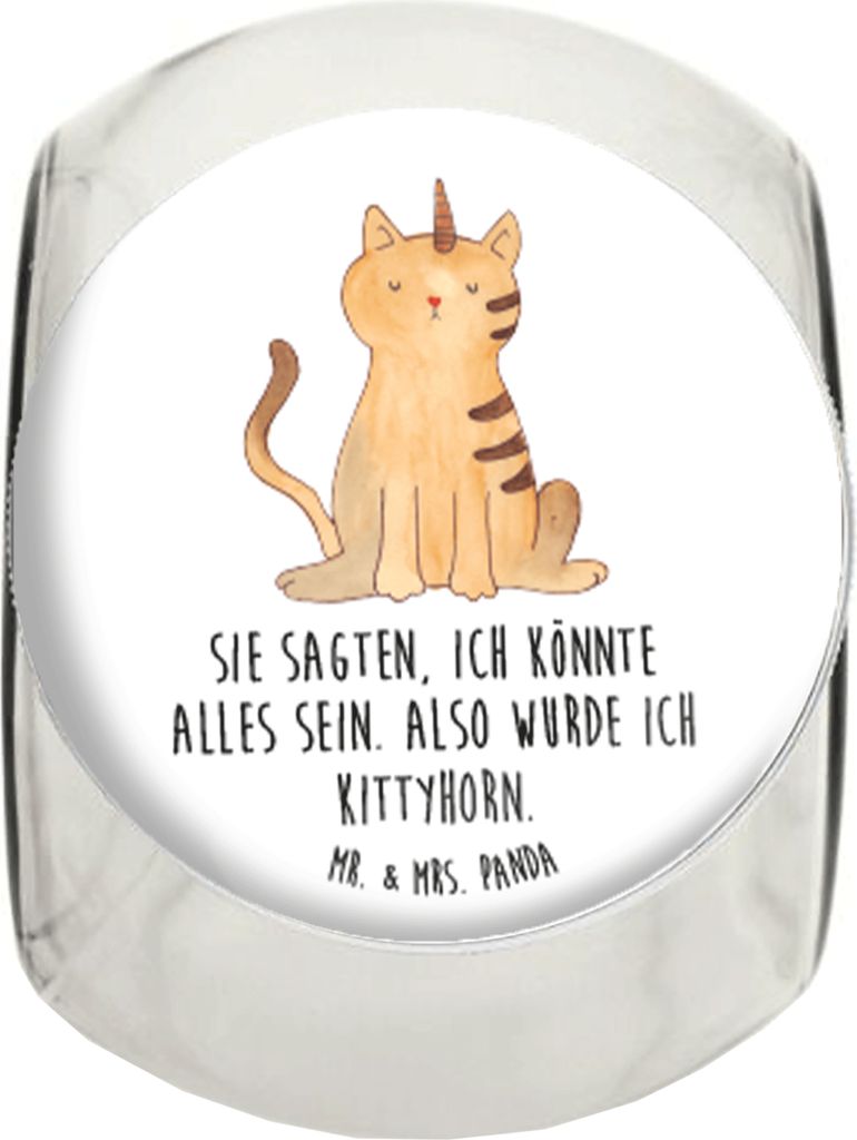 Mr. & Mrs. Panda Kaffeedose Einhorn Katze XL 2000ml - Weiß - Geschenk, schraubglas, aufbewahrungsglas, Lebensmittelbehälter, Naschglas, Unicorn, ...