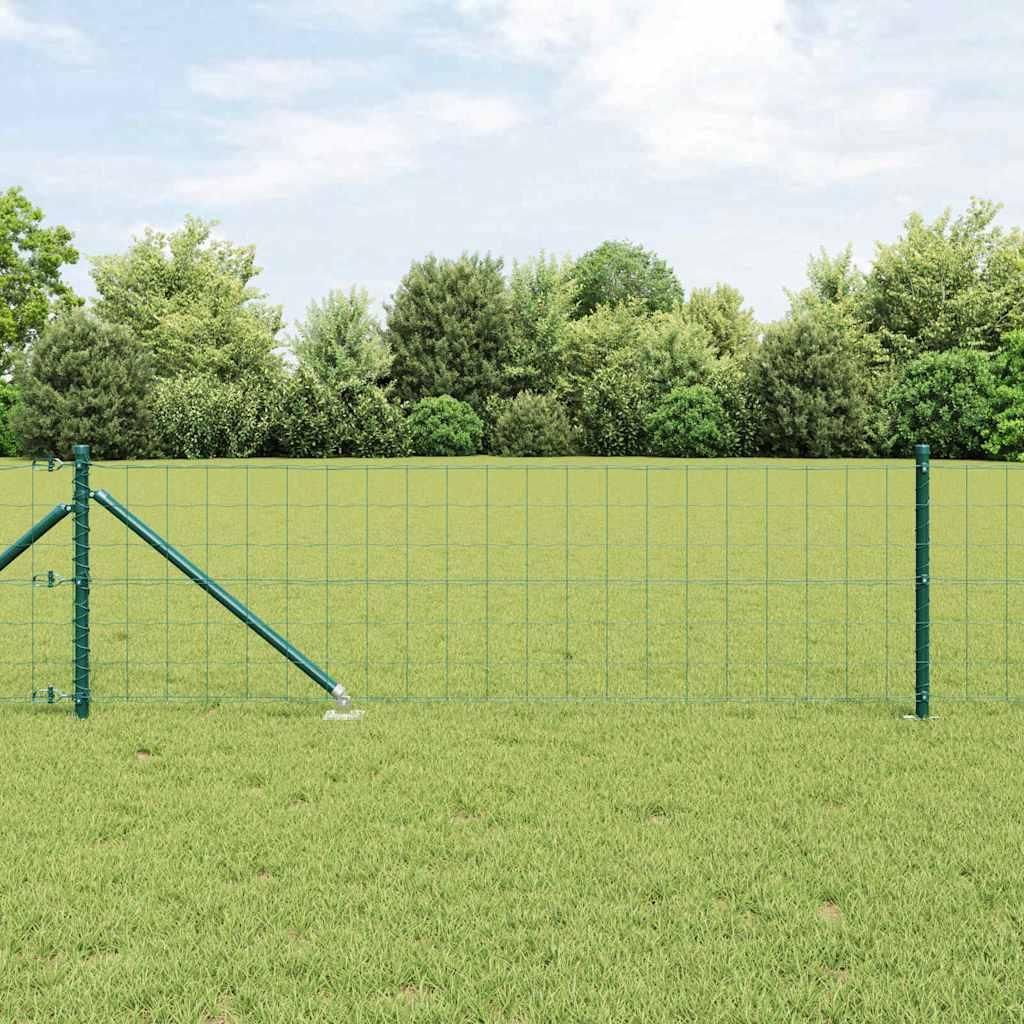 "2026 MODERNE"Zaun mit Pfosten - elegantes Design - Gartenzaun/Windschutz fur Garten - Grün 0,4x50 m Stahl und PVC DE636716 - Metallzäune