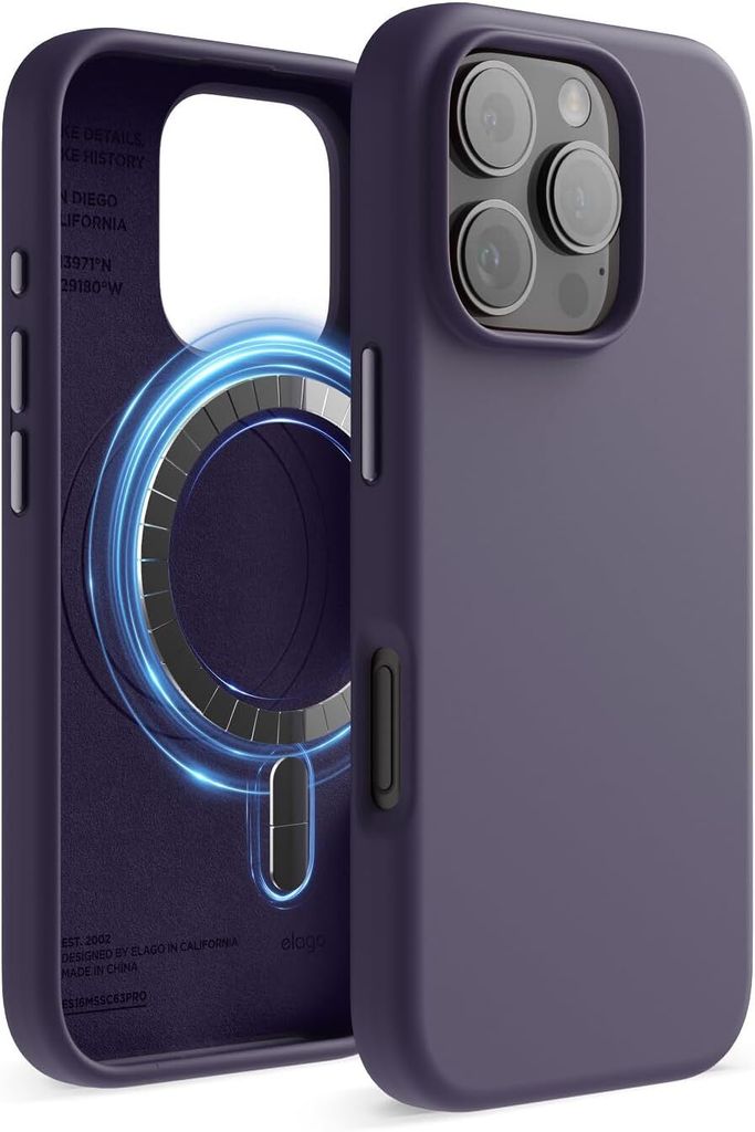 Elago MagSafe Silikonhülle für iPhone 16 Pro Deep Purple Produktbild 
