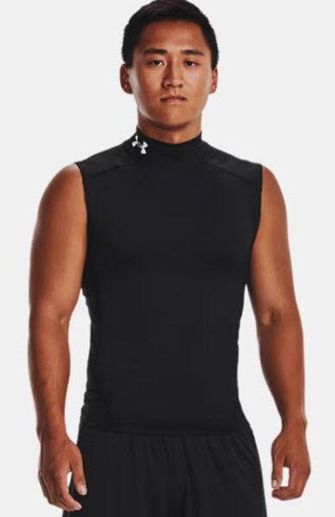 Under Armour UA HG Armour Comp Mock SL Herren Shirt ärmellos Schwarz XS