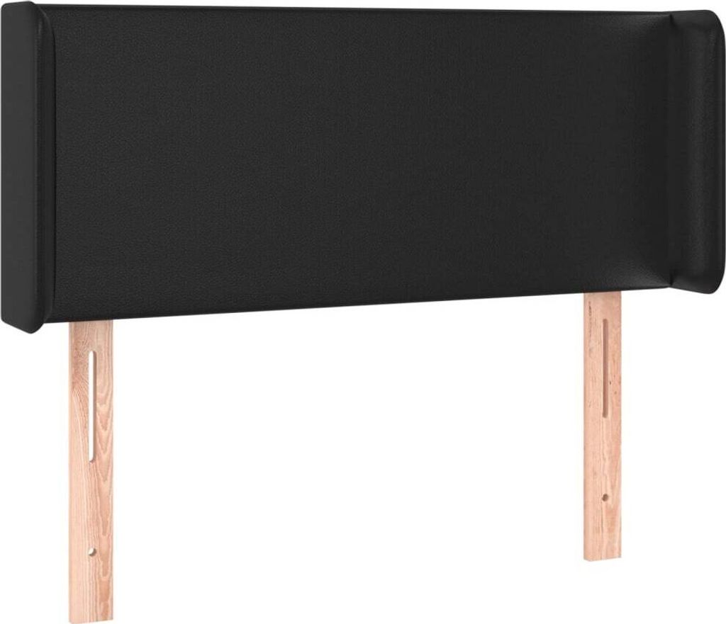 Kopfteil mit Ohren Schwarz 103x16x78/88 cm Kunstleder