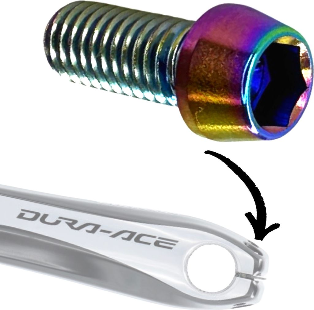 Titan M6 Innensechskant Hollowtech 2 Shimano Kurbelarm Klemm Schraube 14,5mm neochrome