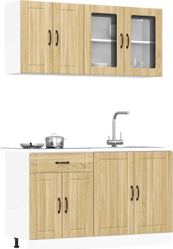 Hochwertig 4-tlg. Küchenschrank-Set Kalmar Sonoma-Eiche Holzwerkstoff 3314864