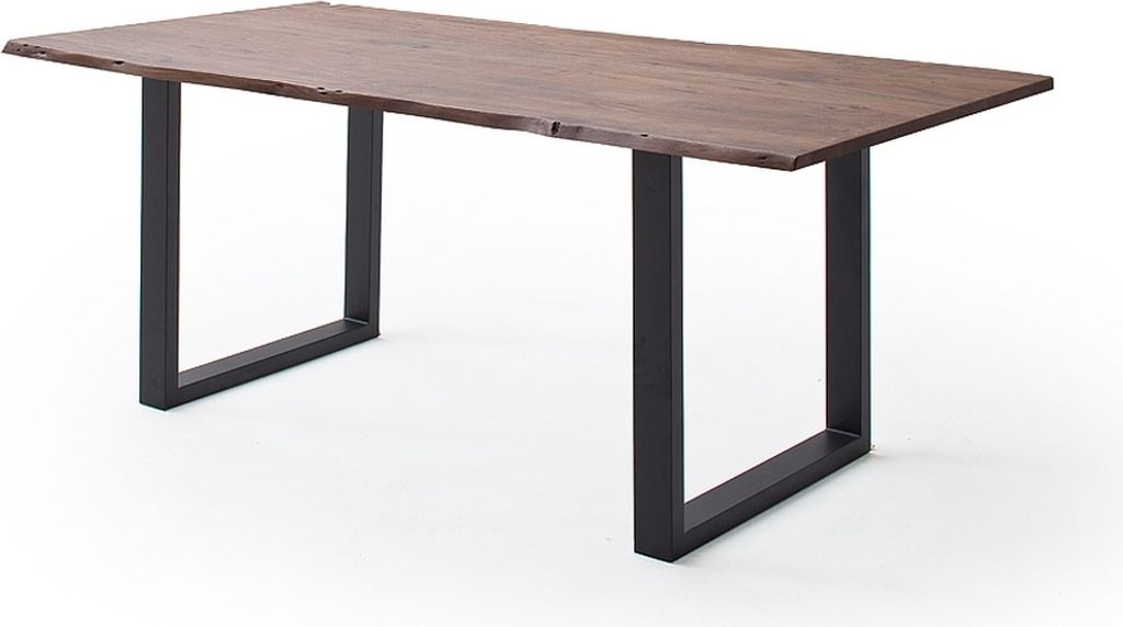 Baumkantentisch >Calabria< in Akazie walnuss/anthrazit - 160x76,5x90 (BxHxT)