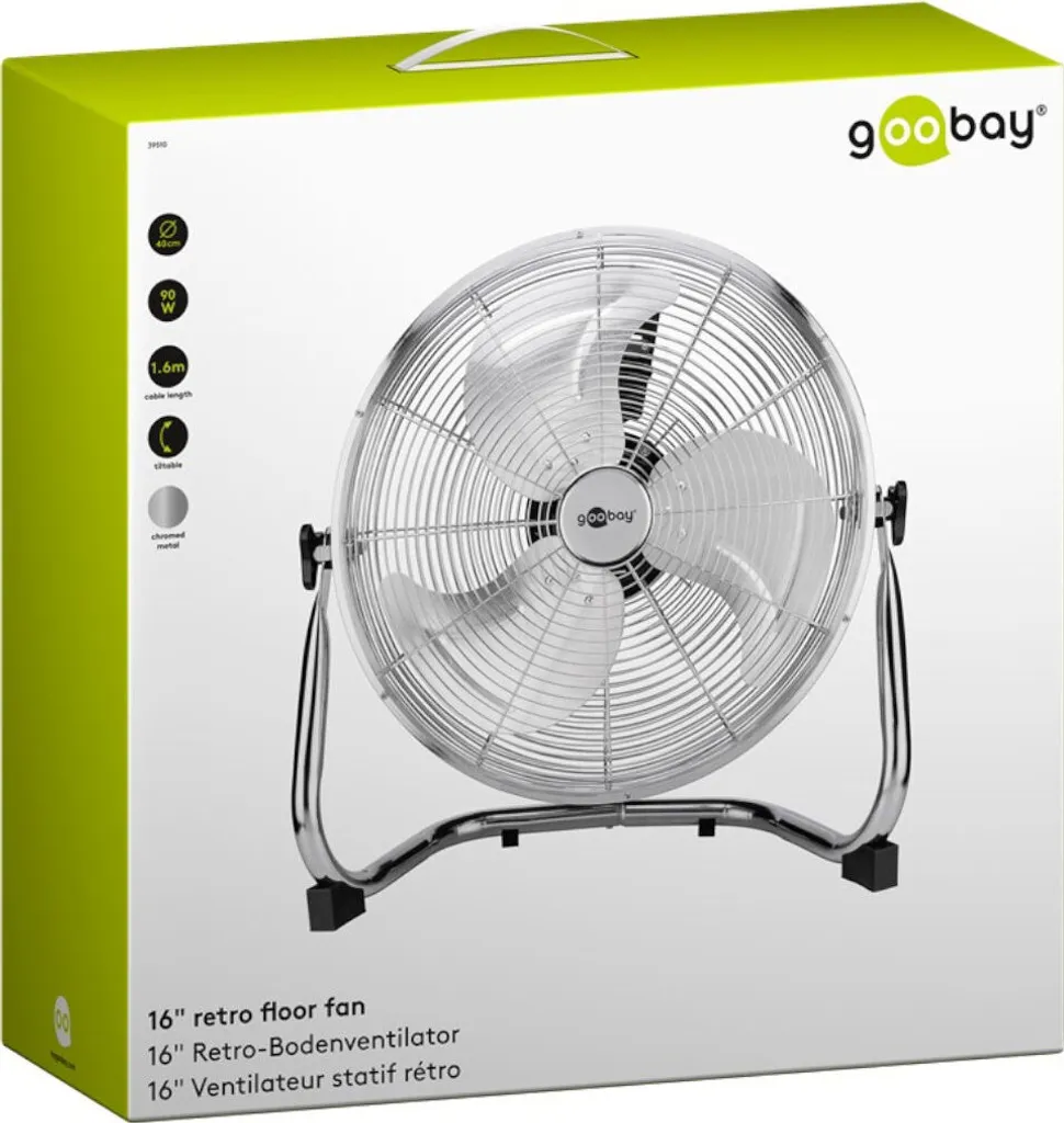 Ventilateur de Sol Chrome 16'' Haute Performance à Inclinaison Réglable - 5