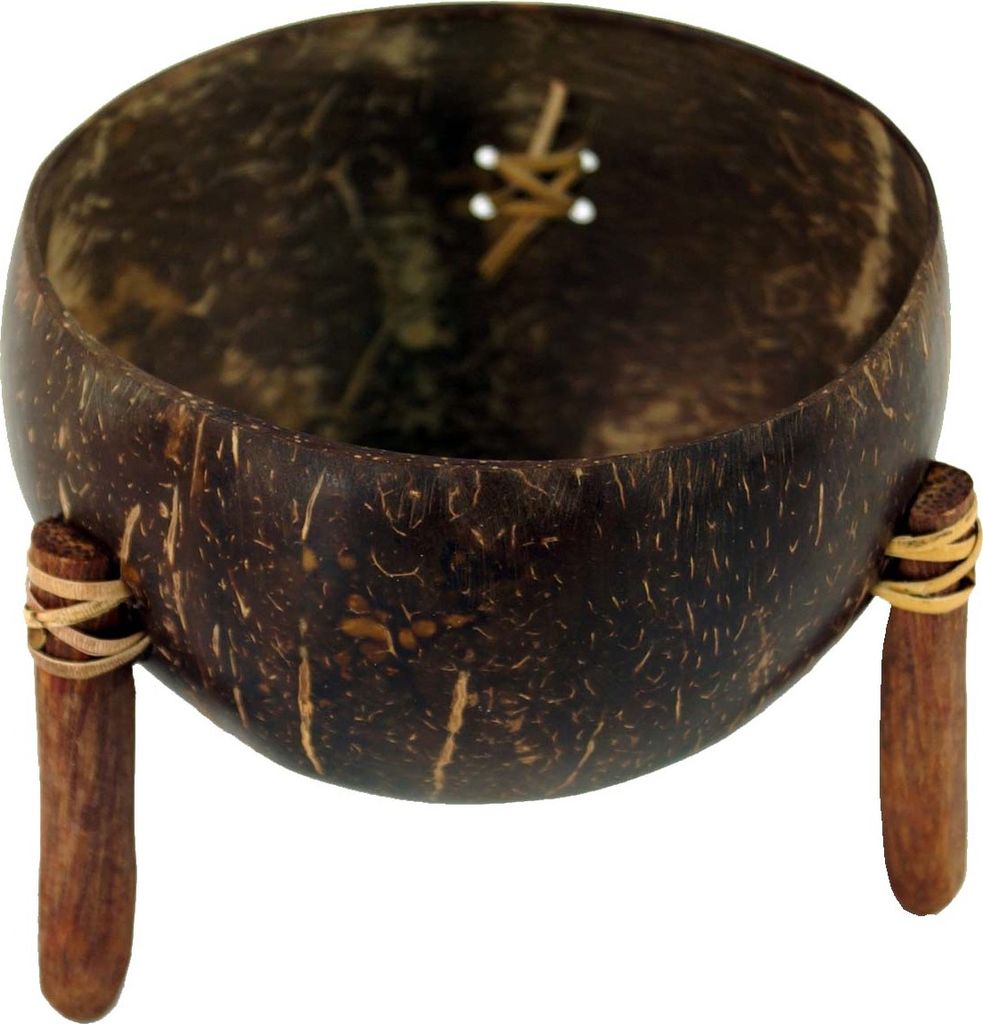 Exotische Kokosnuss Schale - Design 7, Braun, Holz, 9*12*12 cm, Schalen