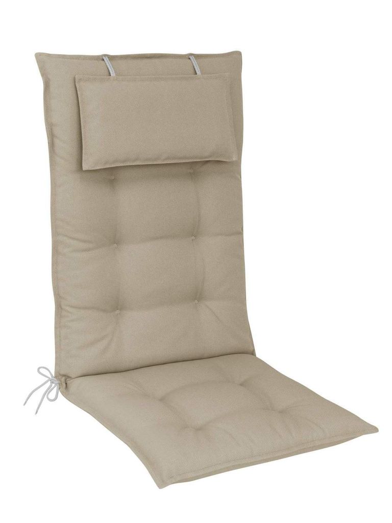 elGiga Hochlehner-Auflage Marbella Champagner / Natur 120 x 50 x 7 cm
