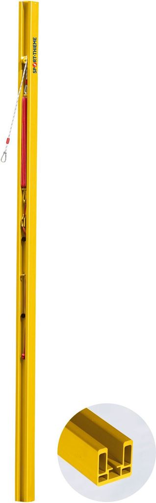 Sport-Thieme Beachvolleyballpfosten "Competition", DVV Beach 2, Gelb pulverbeschichtet, Ohne Bodenhülsen