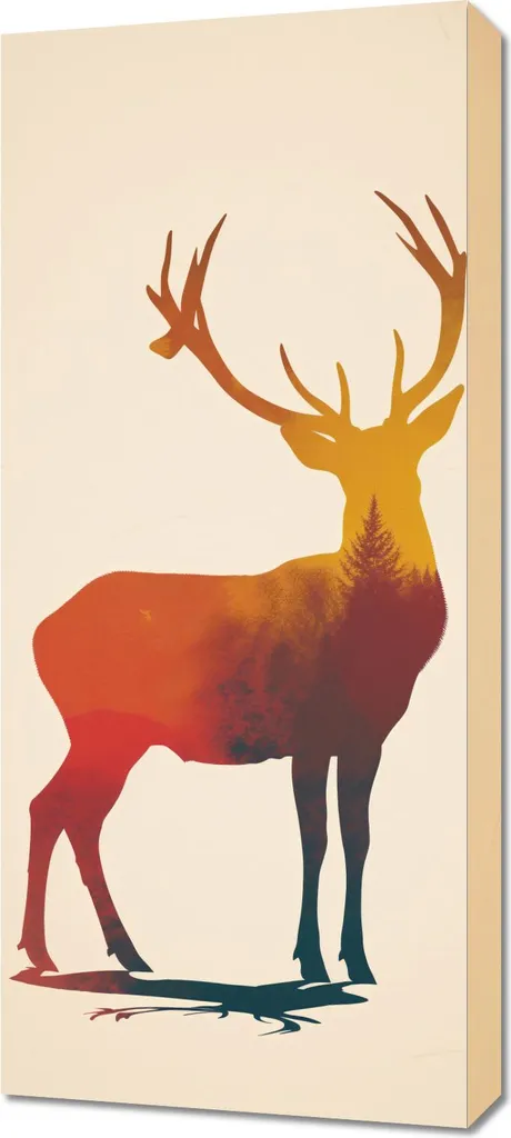 Quadro 40x90 cm La luce del monarca della foresta