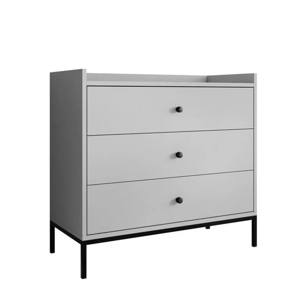 Commode à tiroirs étroits WIWA gris - Meuble de rangement compact chic