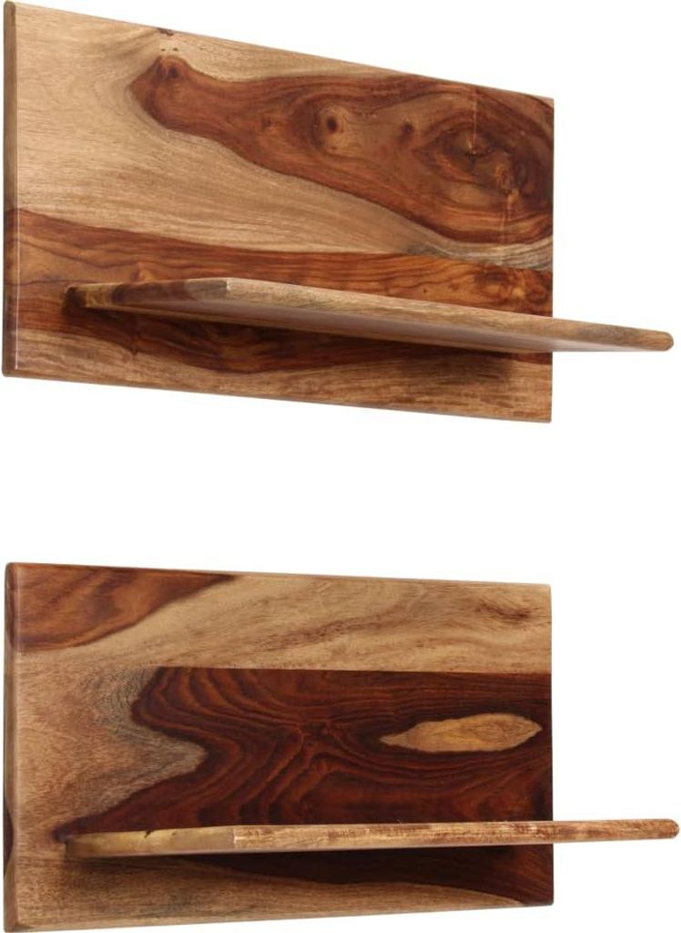 vidaXL Wandregale 2 Stk. 58x26x20 cm Massivholz Akazie