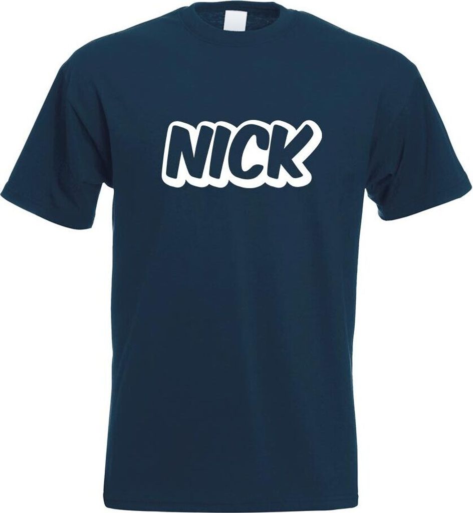 Kiwistar - T-Shirt - Navy - Nick Vorname Jungen Motiv Bedruckt Funshirt Design Print - mit Motiv Bedruckt - Funshirt Design - Sport - Freizeit - He...