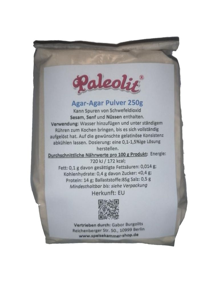 Paleolit Agar-Agar Pulver 250g Verdickungsmittel Produktbild 