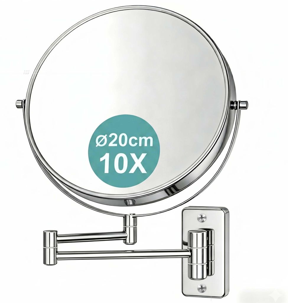 Specchio cosmetico Relaxdays, montaggio a parete, Immagine del prodotto 
