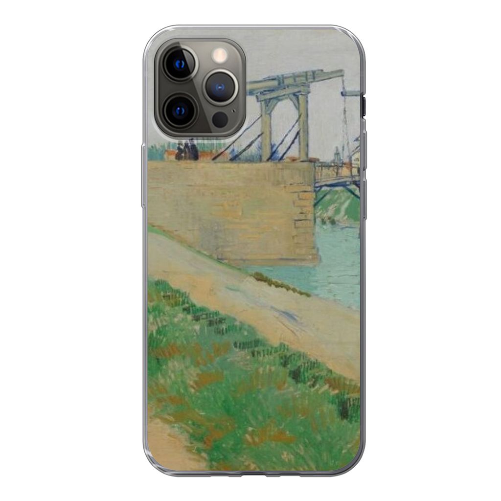 MuchoWow Handyhülle Schutzhülle Hülle für iPhone 12 Pro Die Brücke von Langlois - Vincent van Gogh Silikon Softcase Handy Hülle - Abdeckung