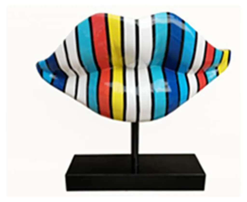 Grande statue lèvres multicolores 47cm décoration design style Pop Art chic