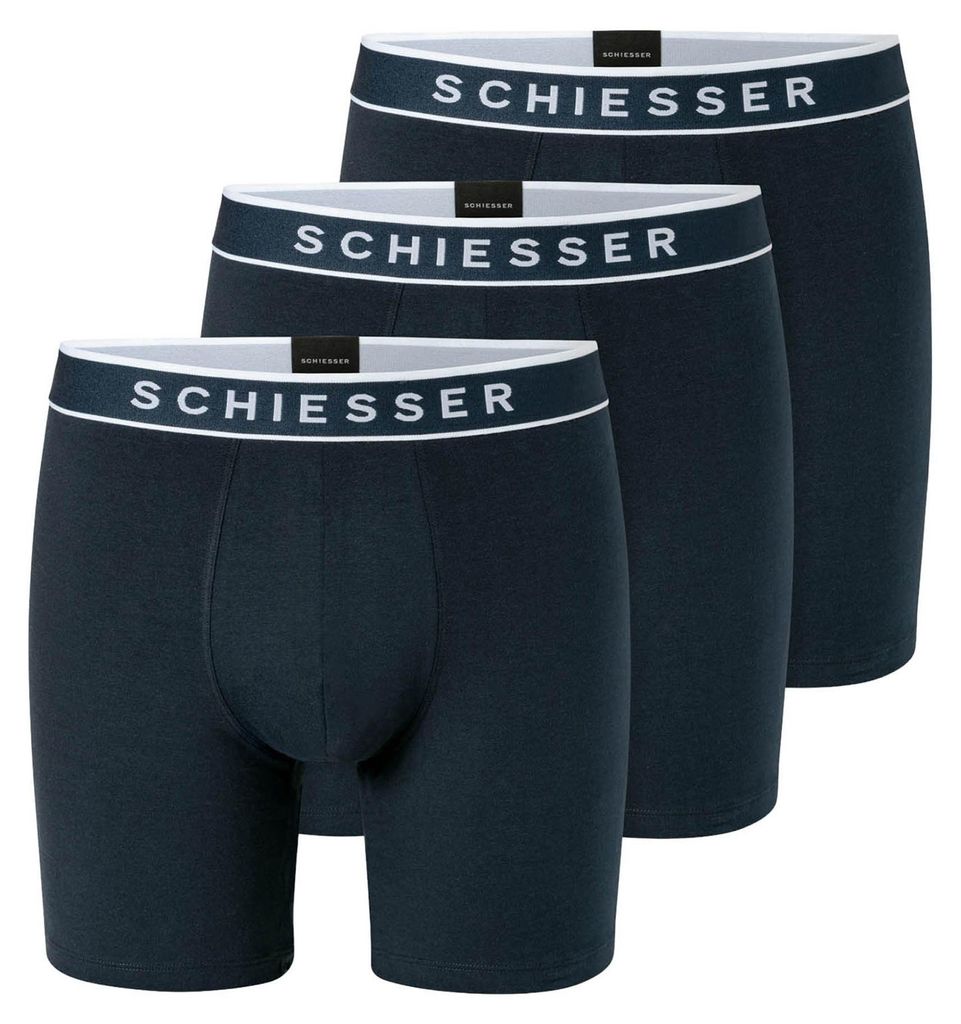 Schiesser Herren 3PACK Long-Shorts nachtblau Produktbild 