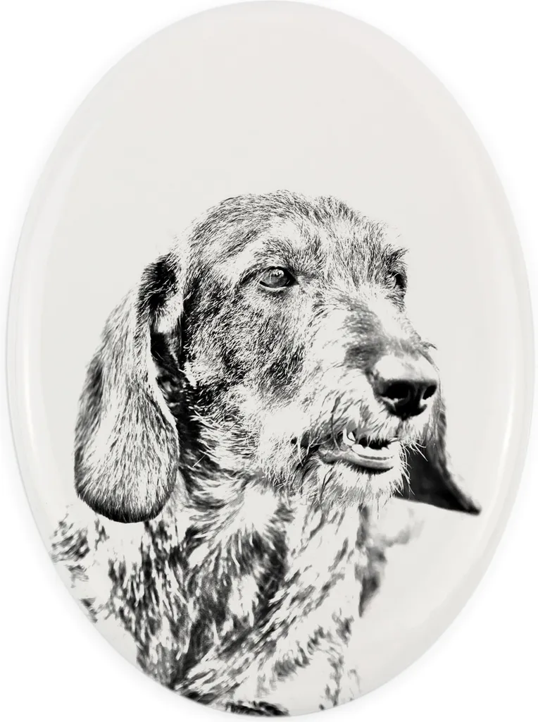 Targa Bassotto a Pelo Duro Art-Dog | Memoriale Cane di Alta Classe