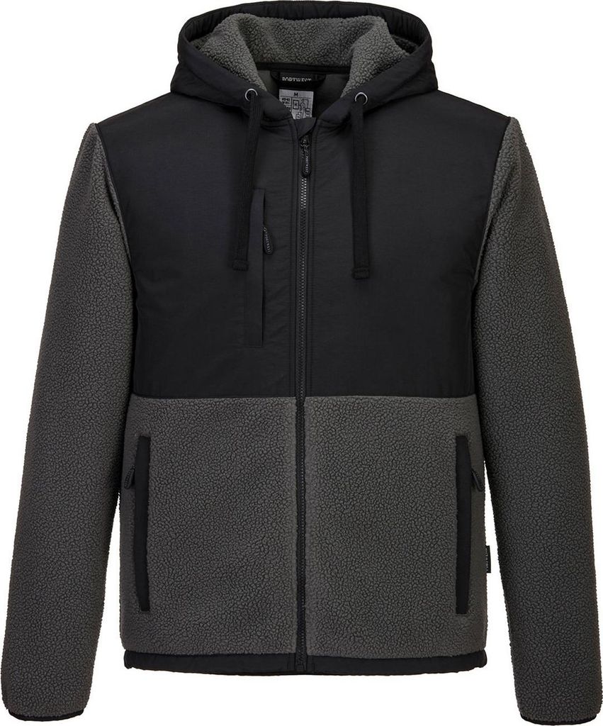 Portwest - "KX3" Fleecejacke für Herren, Fleece, Teddyfleece RW11005 (3XL) (Schwarz/Grau)
