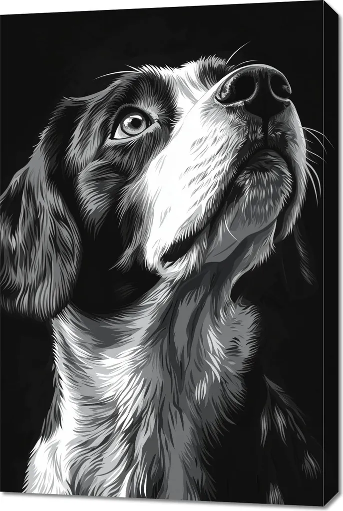 Quadro Cane Beagle 60x90 | Decorazione Parete Animali B&N