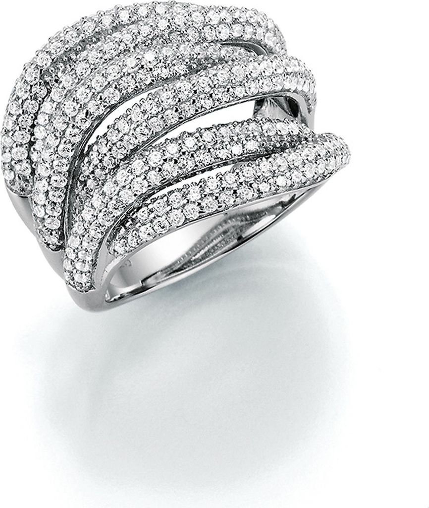 Ring Giorgio Martello Milano mit weißen Zirkonia, Silber 925 Weiss 52