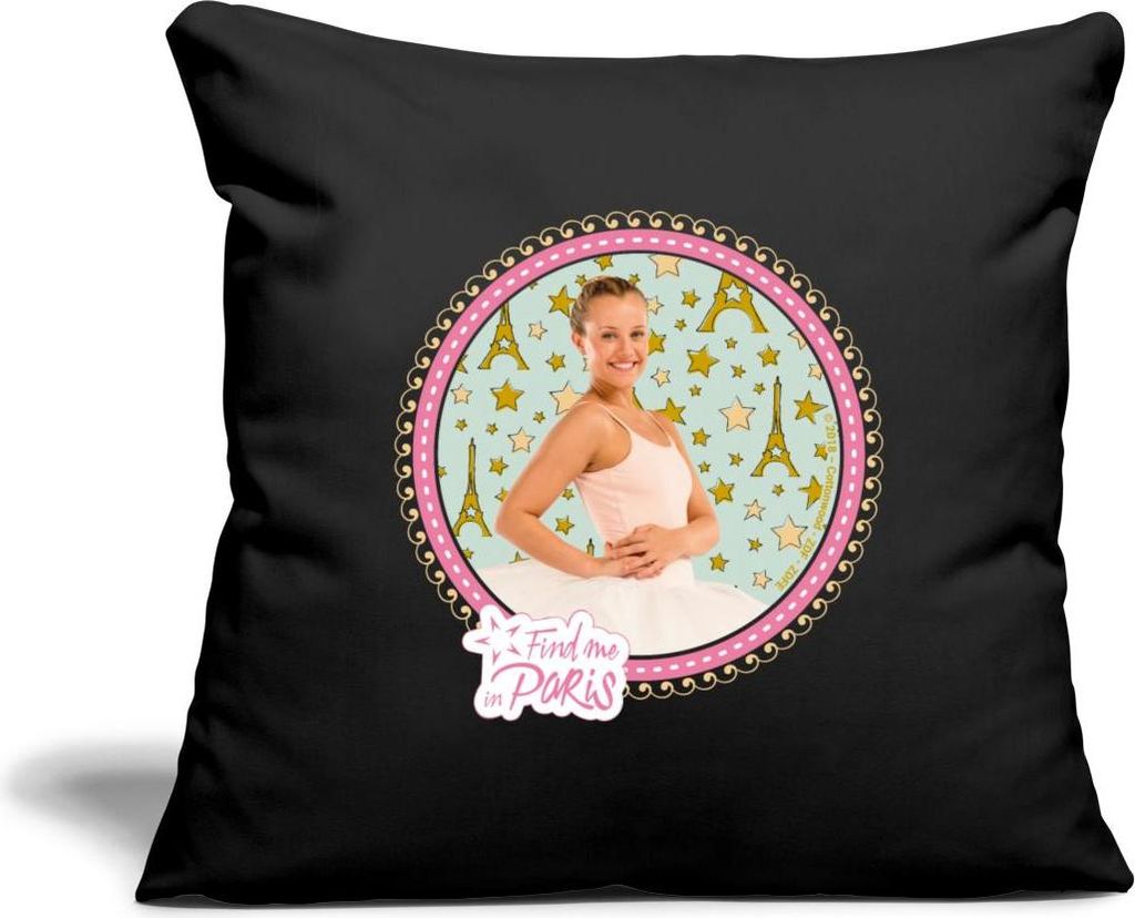 Spreadshirt Find me in Paris Lena Grisky Kissenbezug 45x45 cm, One size, Schwarz