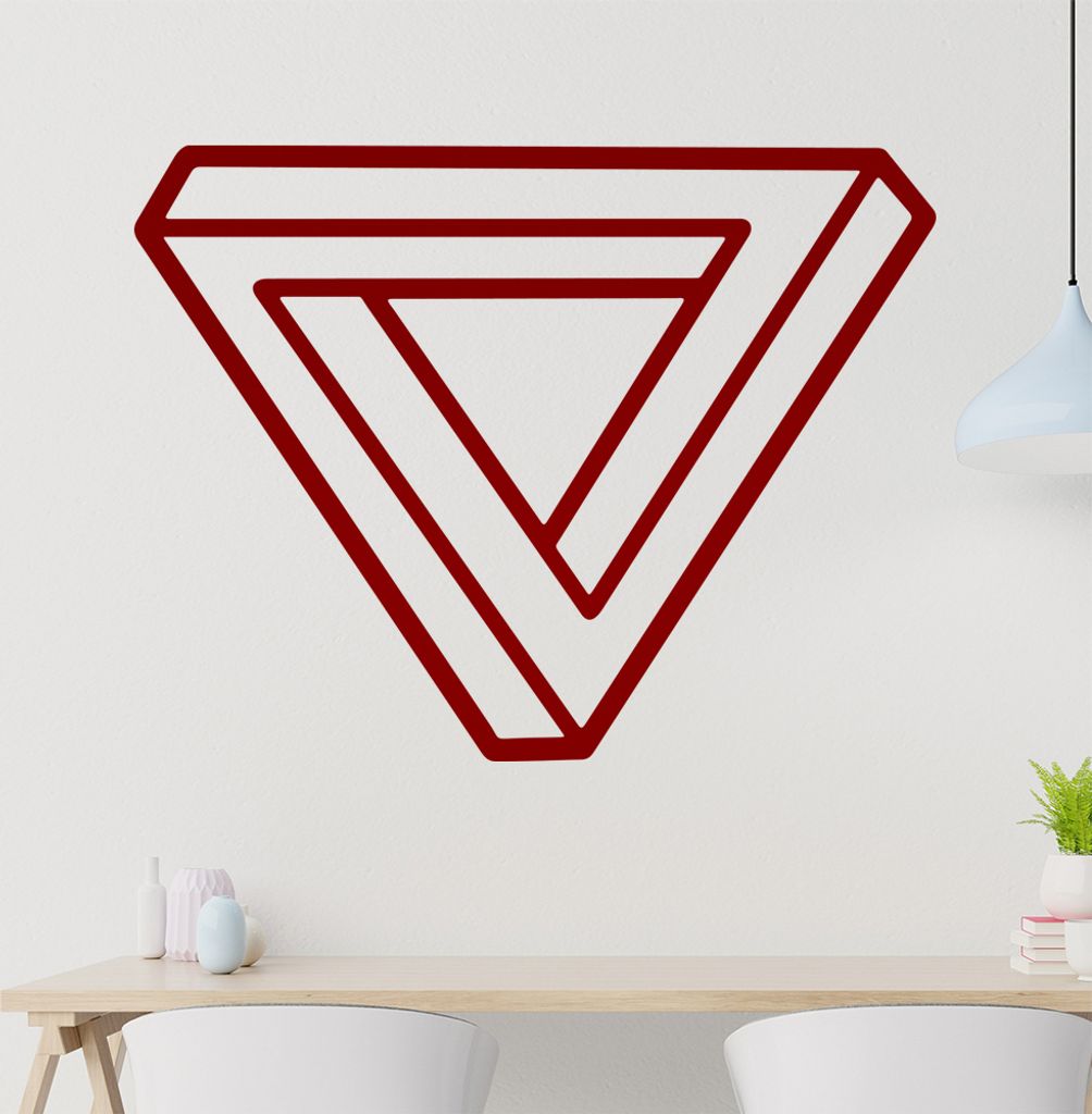 KIWISTAR Optische Täuschung Illusion - Tribar Wandtattoo in 6 Größen - Wandaufkleber Wall Sticker - Dekoration, Küche, Wohnzimmer, Schlafzimmer...