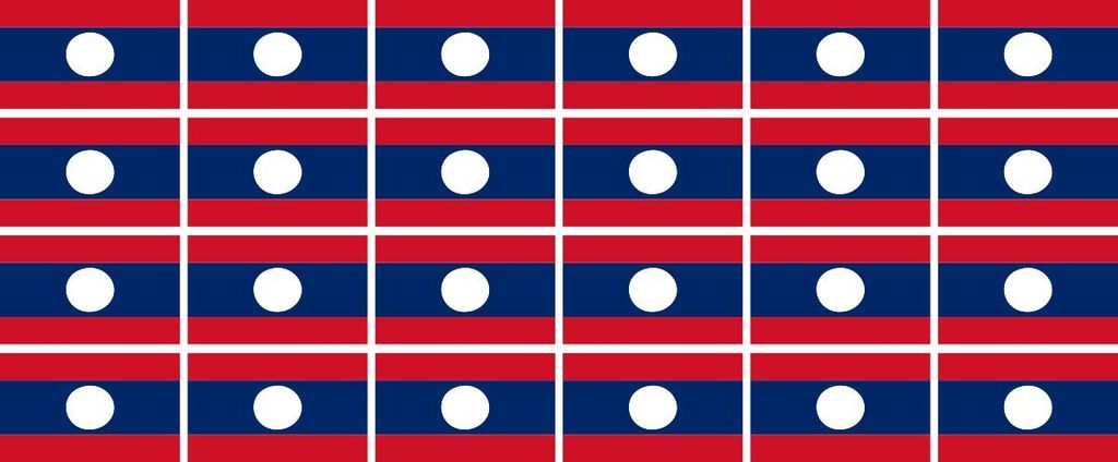 Mini Aufkleber Set - Pack glatt - 33x20mm - selbstklebender Sticker - Laos - Flagge / Banner / Standarte fürs Auto, Büro, zu Hause und die Schule...