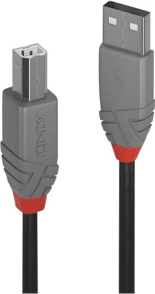 Lindy 36676, 7,5 m, USB A, USB B, USB 2.0, 0,48 Gbit/s, Schwarz