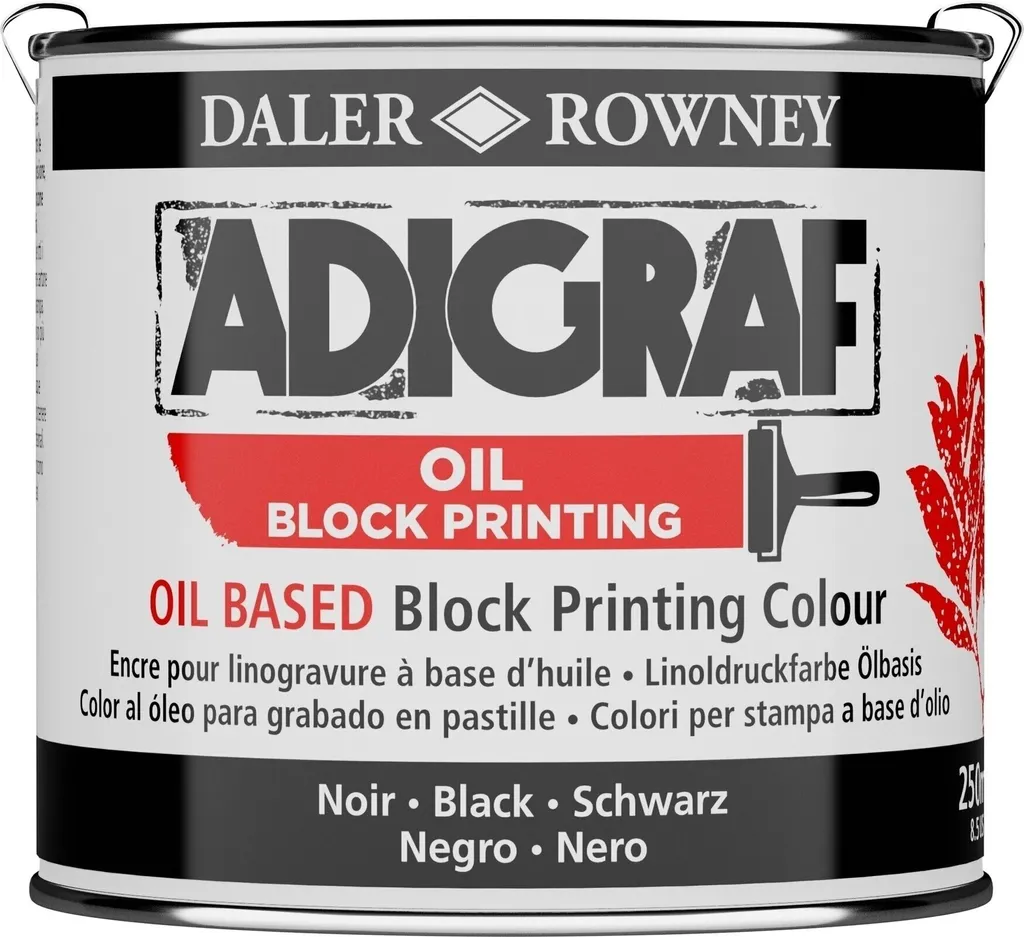 Encre d'impression pour lino et bloc à base d'huile Adigraf Noir 250ml
