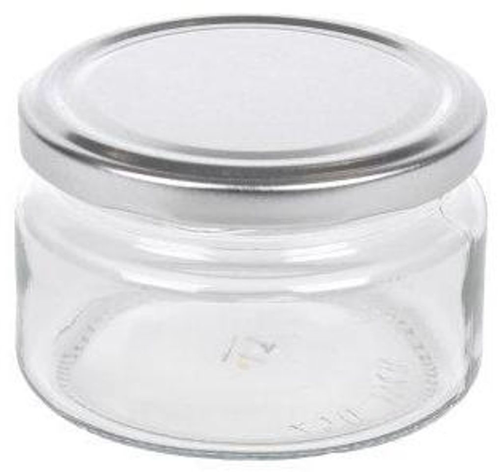Einmachglas, ca. 250 ml, 6 Stück,silbern