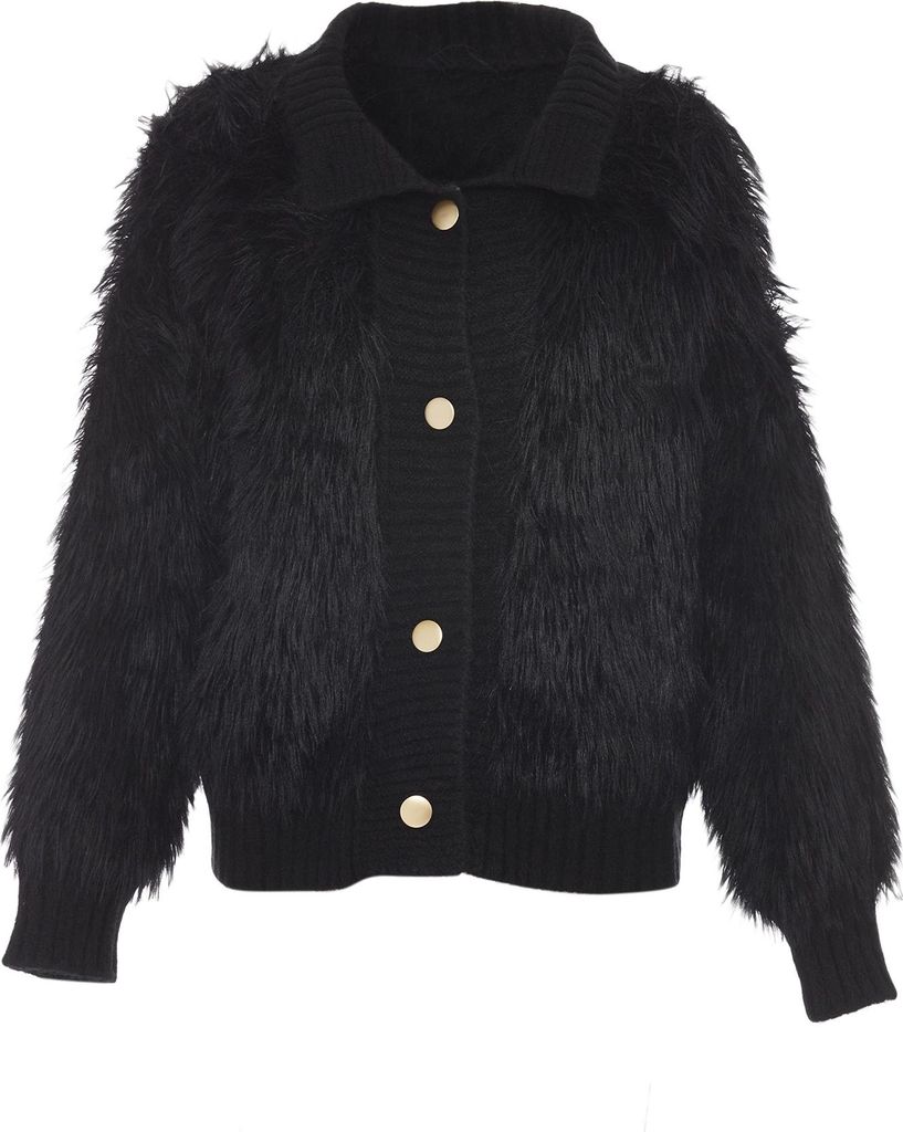 POOMI damen strickjacke - schwarz, M