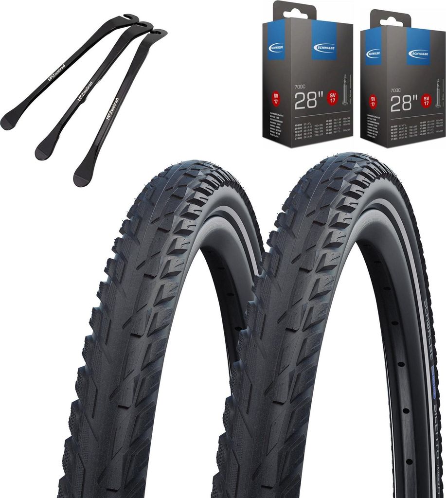 2x Schwalbe Silento Fahrradreifen 28x1,60 42-622 Reflexstreifen SV&Reifenheber