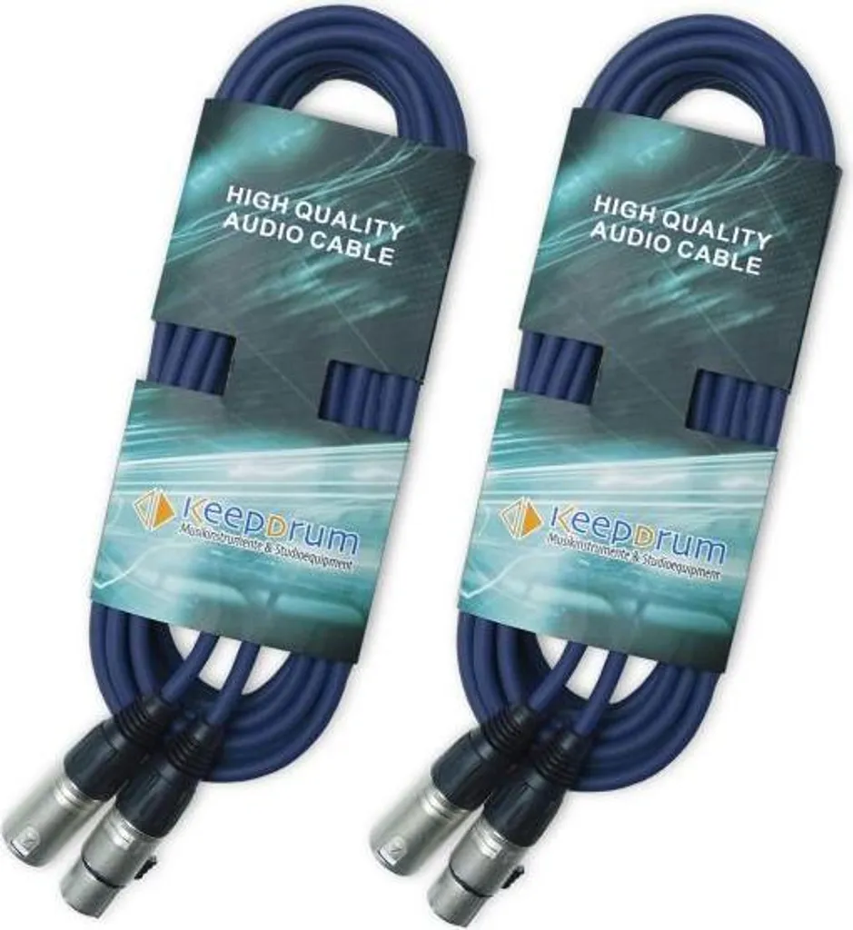 Câble Micro XLR Bleu 10m keepdrum MC-001XX pour Sono et Studio