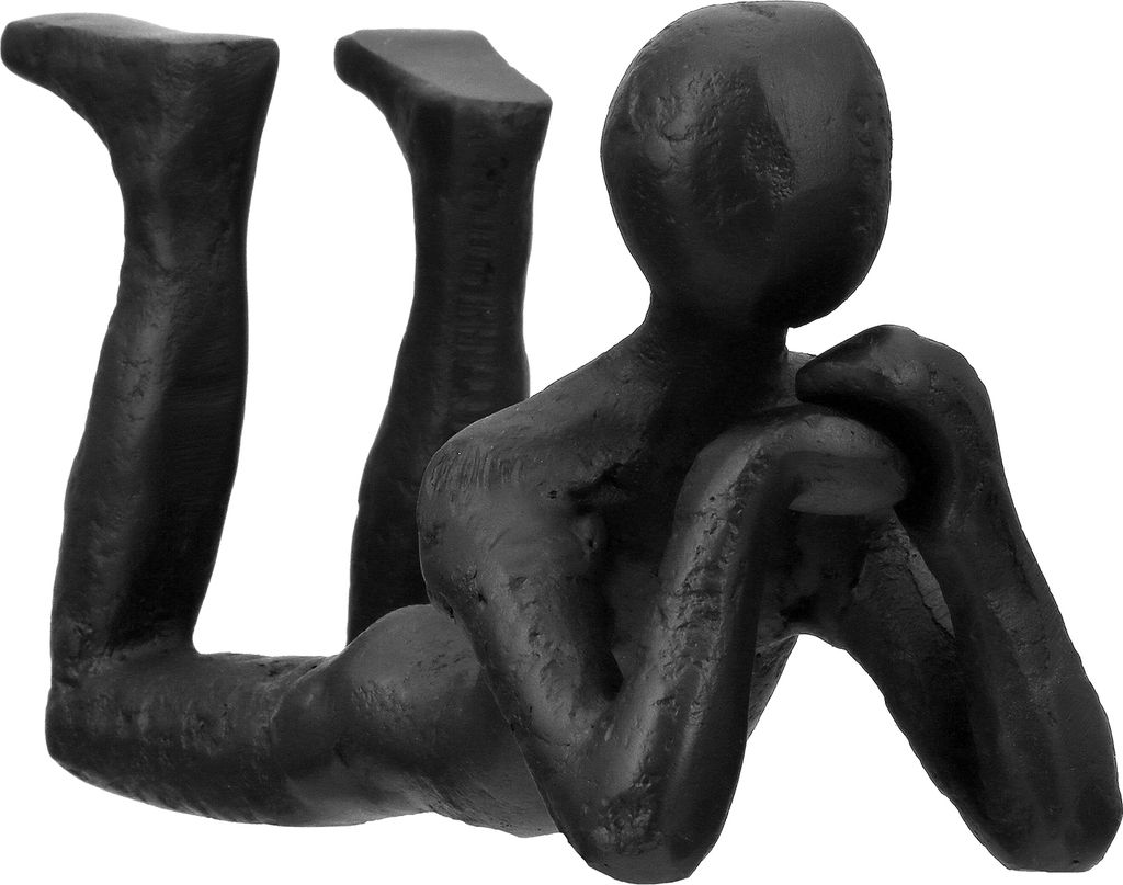 Gilde Skulptur, "Thinking", Mannmotiv, Aluminium, schwarz, VE 2, L. 6,5 cm, B. 20 cm, H. 10,5 cm Höhe: 10.50 cm Breite: 20.00 cm Tiefe: 6.50cm 69805