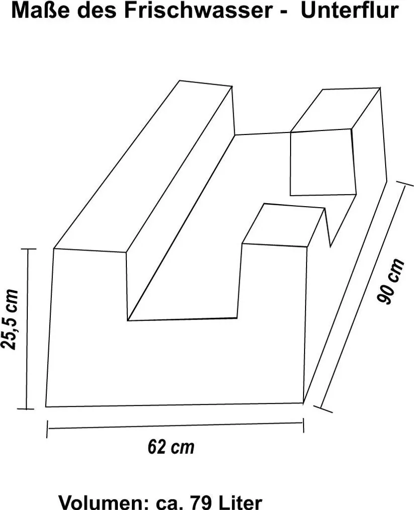 Réservoir d'eau 79L robuste avec fixation sous châssis pour van et CC - 5