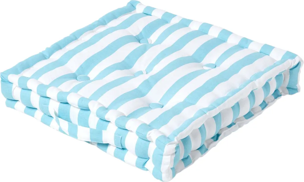 Cuscino Ortopedico Rialzo 50x50x10 cm Homescapes Blu a Righe