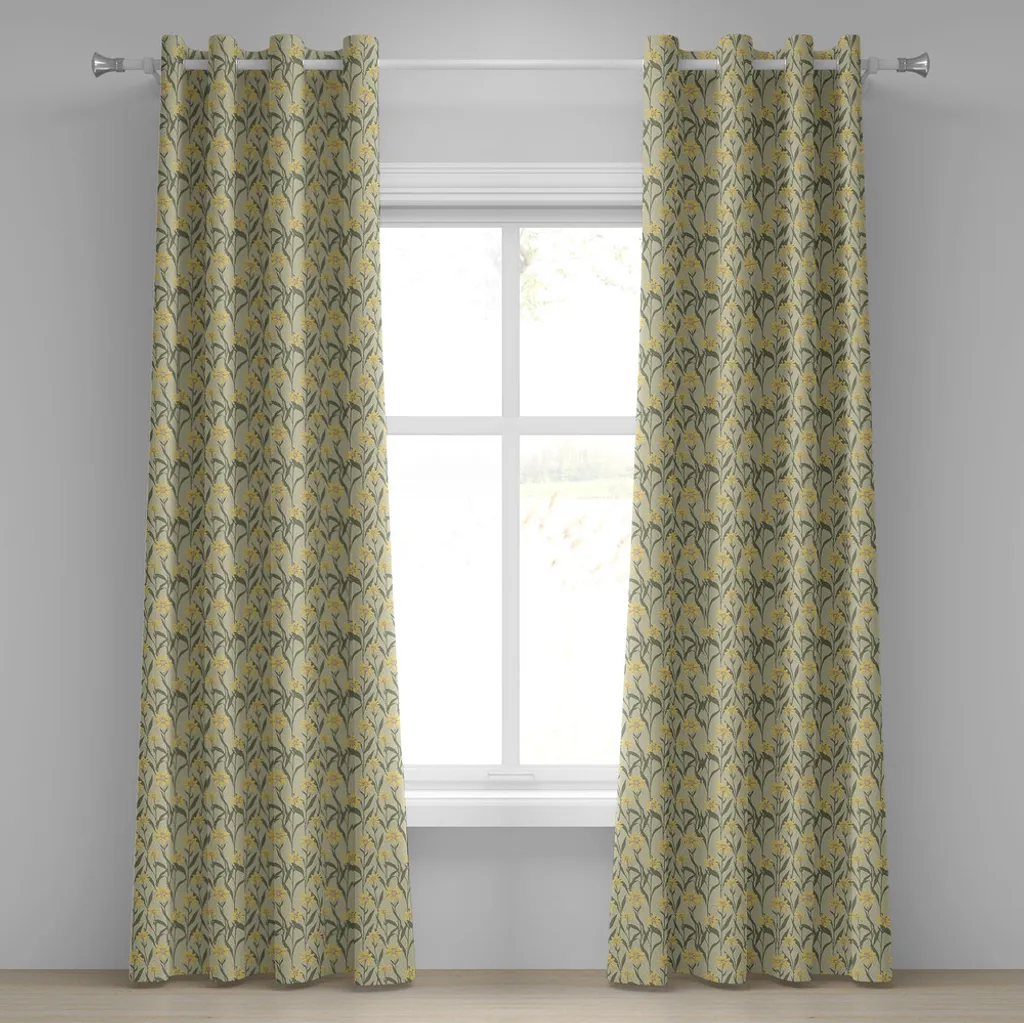 Rideau occultant léger motif botanique pour intimité et style 280x245 cm