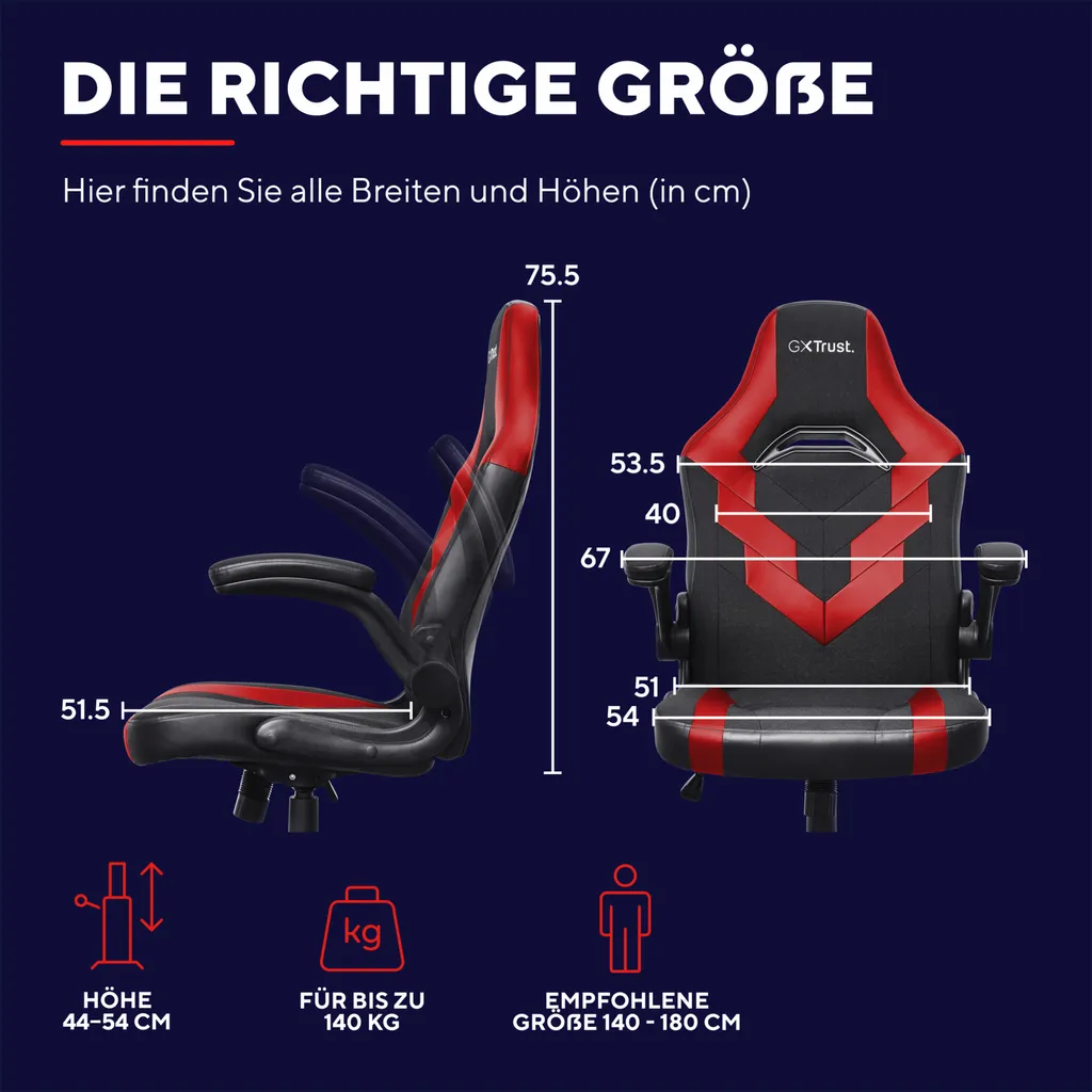 Chaise de jeu pour PC et Console Trust GXT 703R RIYE - Confort et Setup - 14