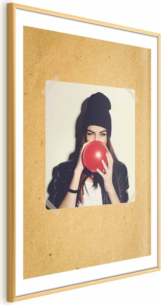 Poster fotografico 40x60 cm con cornice dorata con margine