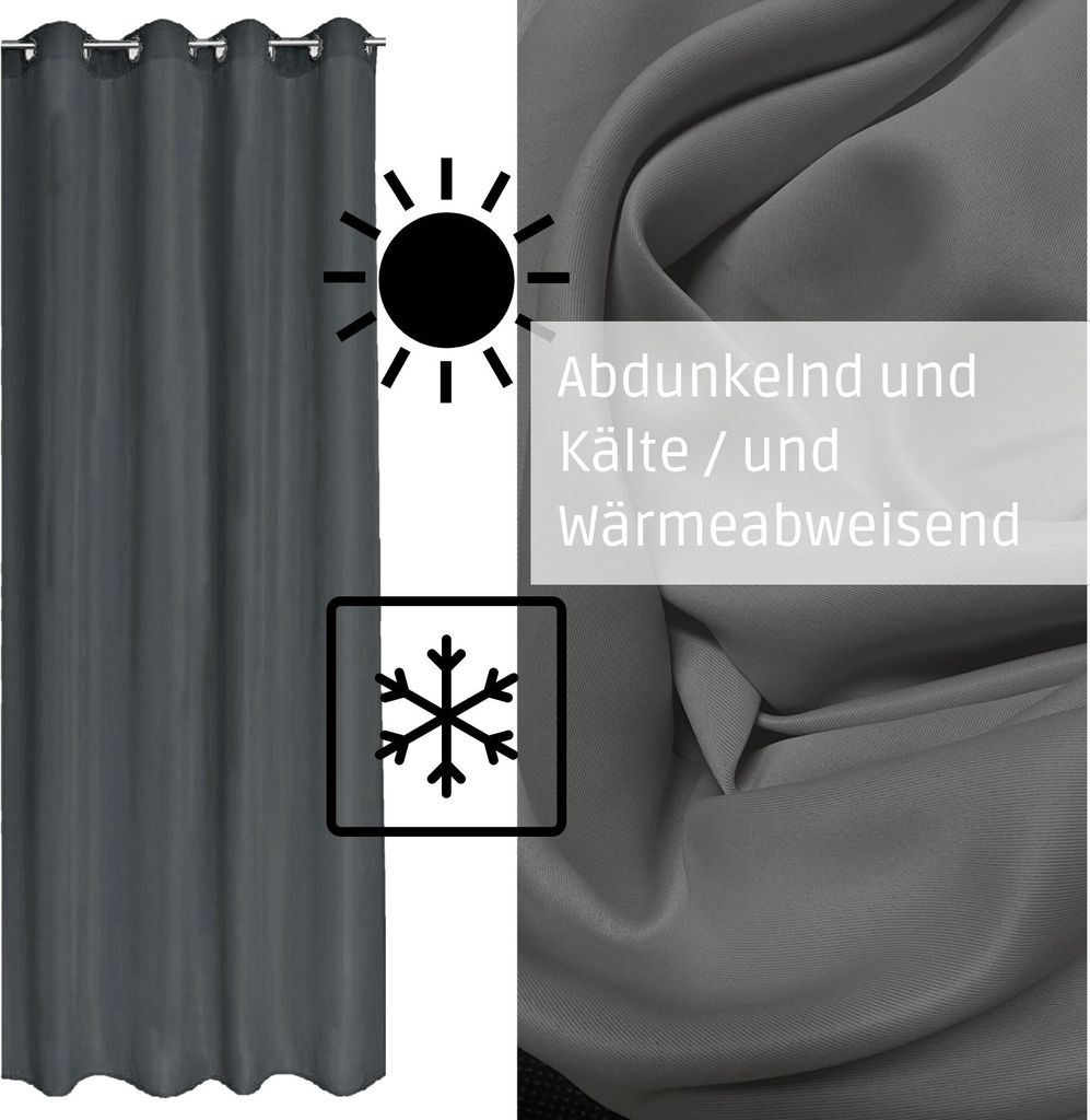 2 Stück Thermogardine Verdunklungsgardine Blickdicht Produktbild 7