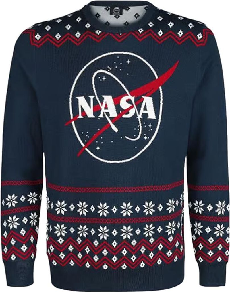 NASA - Sweatshirt für Herren, weihnachtliches Design CD1494 (L) (Marineblau/Rot/Weiß)