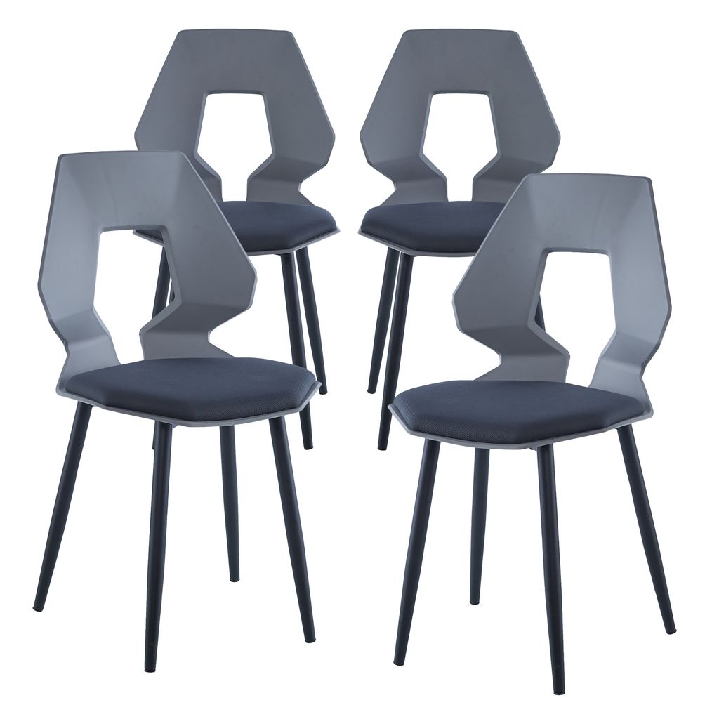4er Set Esszimmerstühle Küchenstuhl Kunststoff Stühle mit Holzbeinen Bürostuhl