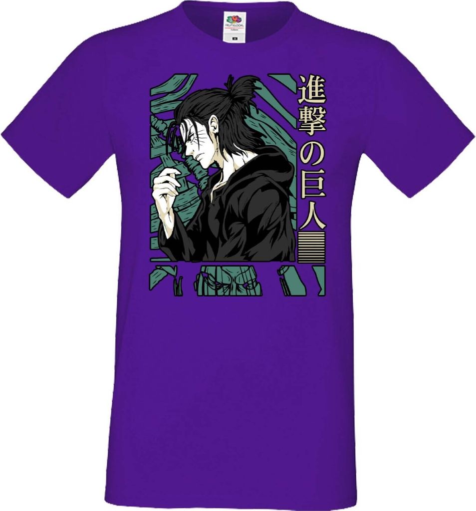 Herren T-Shirt Anime Manga Attack Anime On Titan Eren Yeager 03 Eren Yeager, Man 2XL / Lila