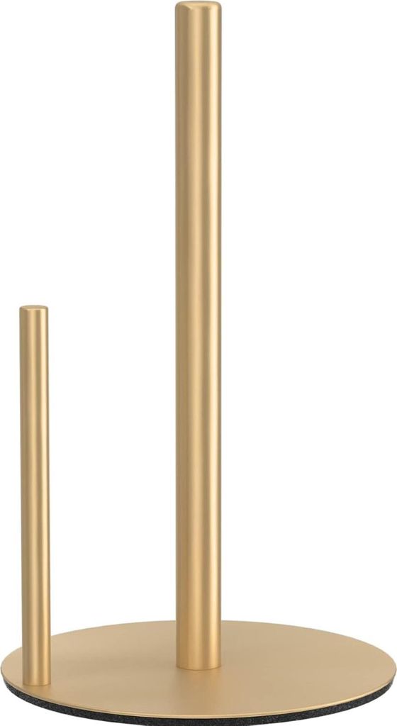 Küchenrollenhalter au Edelstahl, zum organisieren, Rollenspender für die Arbeitsplatte mit beschwertem Sockel, Gold