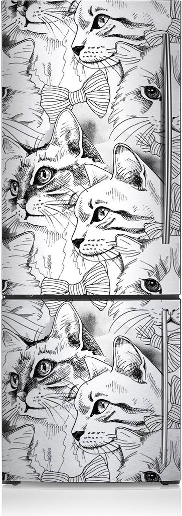 Magnete Küche Kühlschrank Kühlschrankmagnete 70x190 cm - Skizzierte Katzen