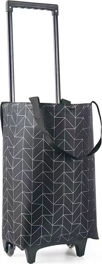 Einkaufswagen mit Rädern, zusammenklappbarer Einkaufswagen, 2-in-1-Klappdesign, tragbare Tasche, wasserdicht, Teleskop-Trolley, Tragetasche zum Tr...