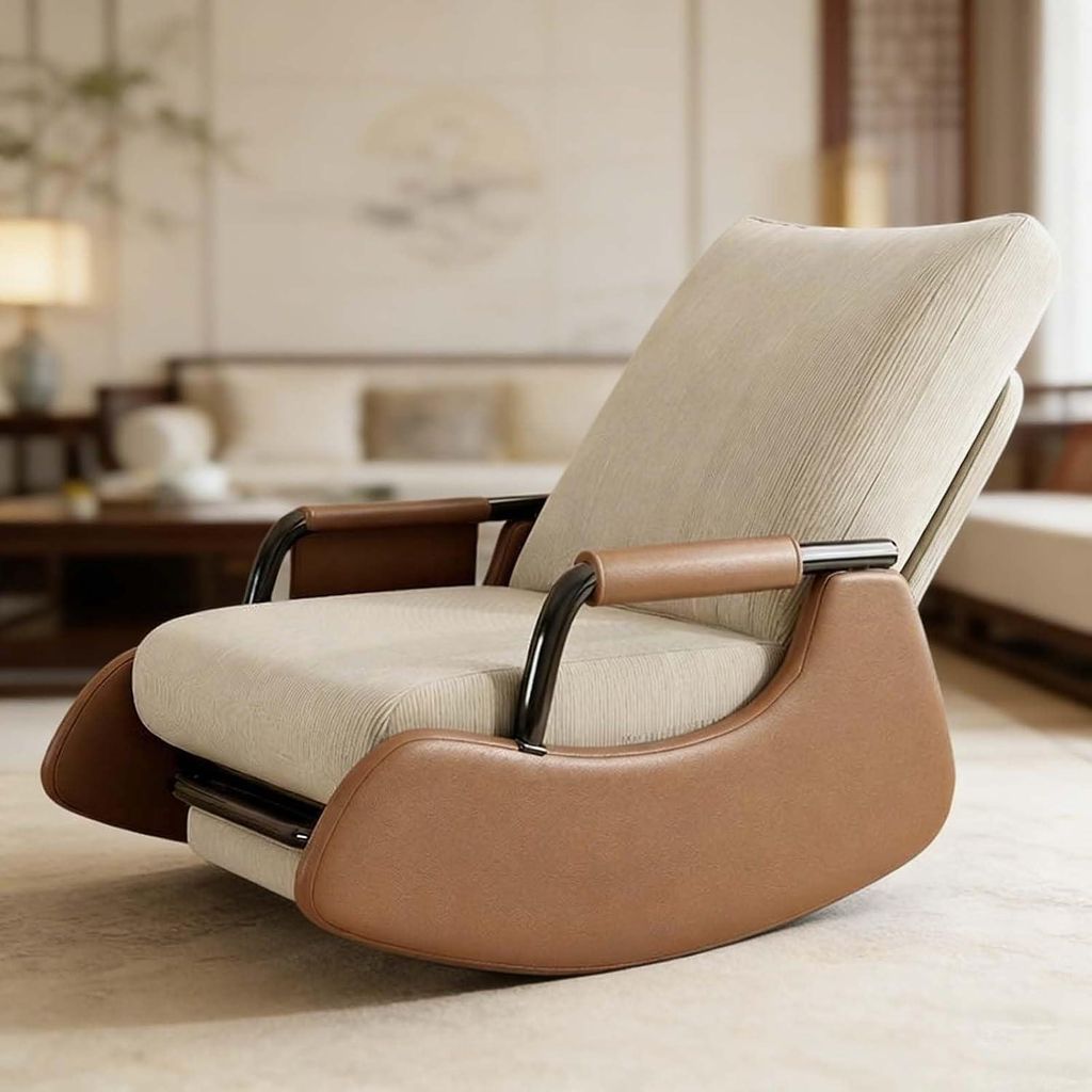 Duży fotel o nowoczesnym stylu Mid-Century, obity miękką Zdjęcie produktu 