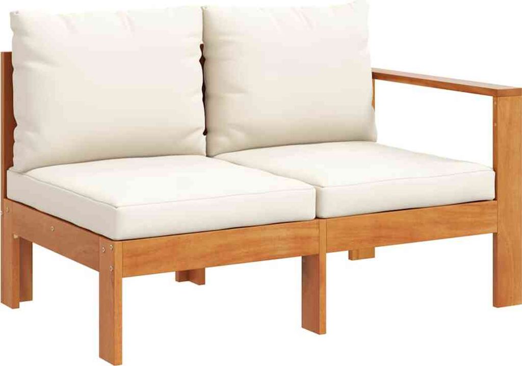vidaXL Gartensofa mit 1 Armlehne 2-Sitzer Massivholz Akazie Produktbild 