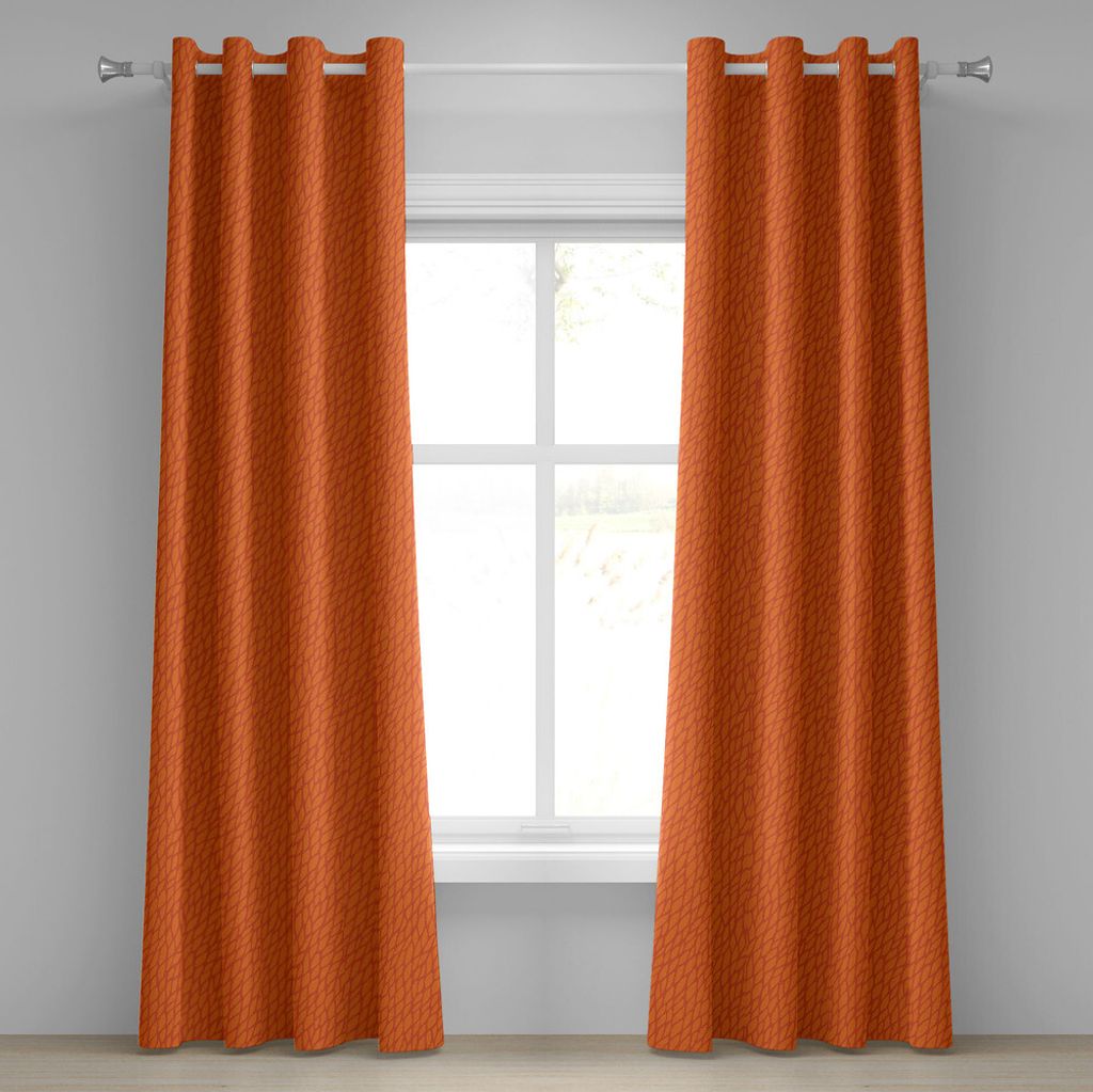 ABAKUHAUS Burnt orange Ösenvorhang, Abstraktes Laub verlässt Muster-Skizzen-Natur-Wachstums-Zusammensetzung, Dekorative 2-Panel-Fenstervorhänge,...